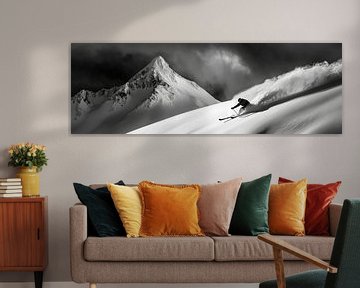 Skiërs in de sneeuw van Poster Art Shop