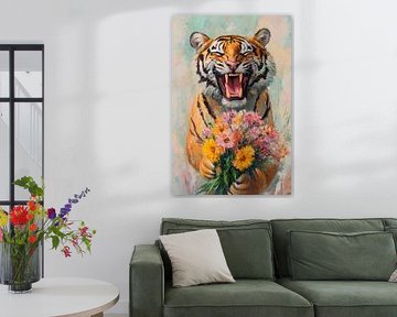 Lächelnder Tiger von Poster Art Shop