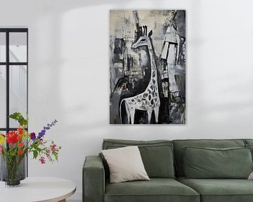Girafe en noir et blanc sur Poster Art Shop