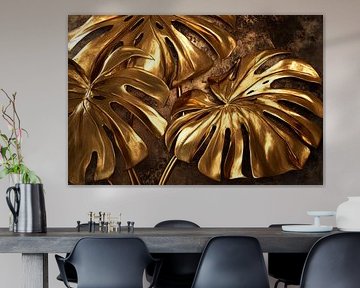 Golden leaf art by Poster Art Shop