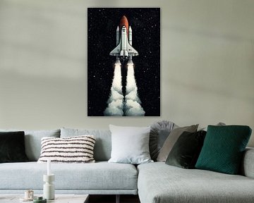 Ruimteschip lancering van Poster Art Shop