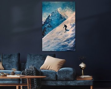 Skiërs in de Alpen van Poster Art Shop