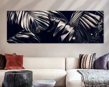 Black plant leaves by Poster Art Shop