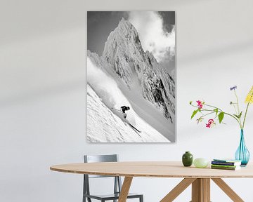 Sneeuwvlechten skiër van Poster Art Shop