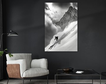 Skiën in de sneeuw van Poster Art Shop