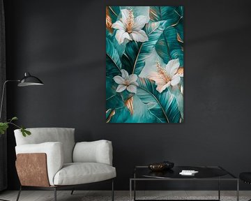 Tropical floral pattern by Poster Art Shop