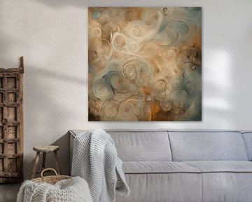 Abstract bleu curly