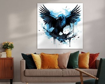 Blue gothic raven by Pixelbull Design