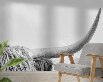 Silent in the Forest - Black Woodpecker in Monochrome by Femke Ketelaar