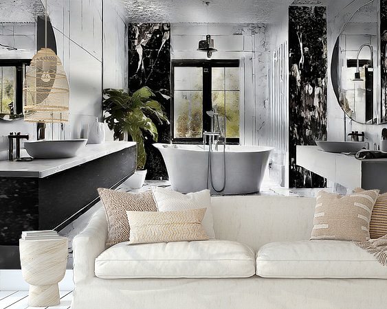 Voorbeeld van het werk in een kamer