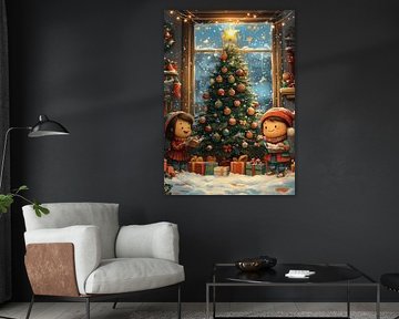 Christmas tree and little boy