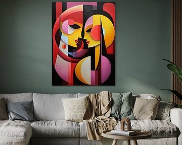 Abstract verliefd stel van haroulita
