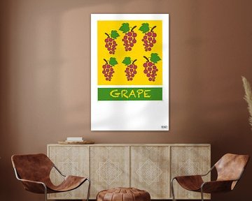 DRUIVEN Illustratie en tekst in frisse kleur.