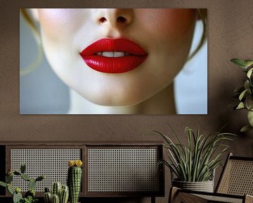 Vlekkeloze rode lippen van Frank Heinz