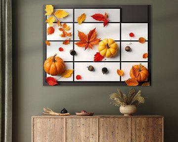 Herfstkleuren gevangen in een geometrisch patroon