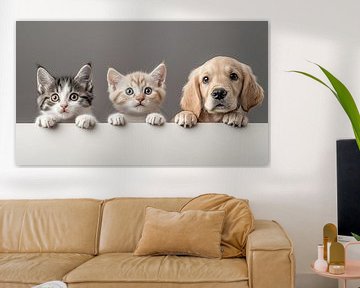 Glurende katten en een hond van TheXclusive Art