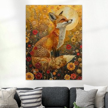 Rode vos met wilde bloemen van haroulita