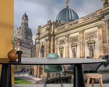 Dresden - Blick von der Brühlschen Terrasse zur Frauenkirche
