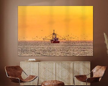 Texel Evening: A Fishing Boat in Golden Light by Texel eXperience