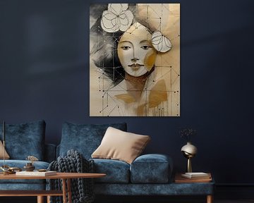 Abstract-Vrouw-goud - 1 van Studio Pieternel