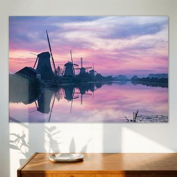 Zonsopkomst Werelderfgoed Kinderdijk 3 van René von Hout