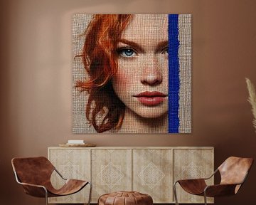 Stijlvol portret van een roodharige dame van Lauri Creates