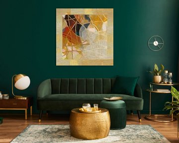 Abstract: Kleurrijk goud -1 van Studio Pieternel