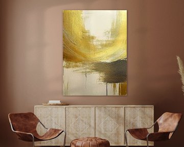 Abstract: Goud structuren -3 van Studio Pieternel