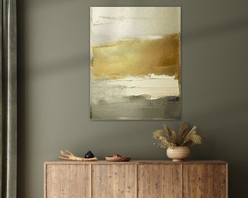 Modern Abstract: Goud structuren -4 van Studio Pieternel