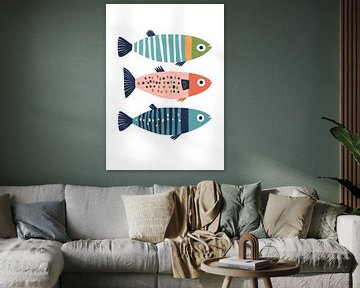 Three Colorful Fish van Liv ter Riet