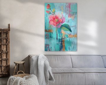 Abstract modern Bloemen schilderij van Abstract Schilderij