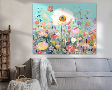Dancing Petals in Pastel van ARTEO Schilderijen