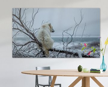 IJsbeer in winterse stilte van Klaus Tesching - Art-AI