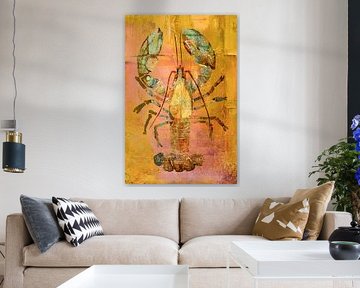 Kreeft in herfstsfeer. Kleurrijk schilderij. van Alie Ekkelenkamp