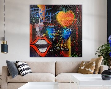 Party Big Time all night long by Geoffrey Wijn - WINE ART GALLERY