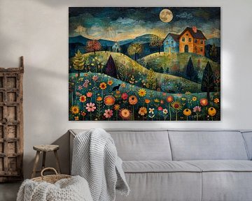 countryside village painting by haroulita