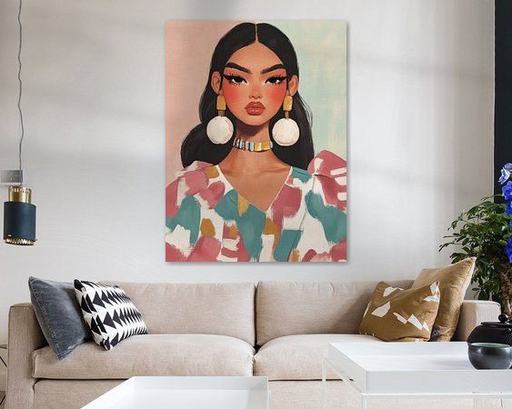 Voorbeeld van het werk in een kamer