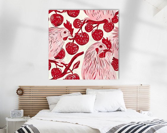 Voorbeeld van het werk in een kamer