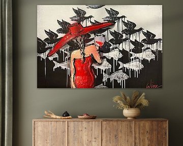 What happened - RED by Geoffrey Wijn - WINE ART GALLERY