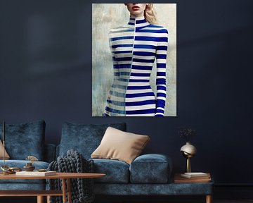 woman in striped shirt