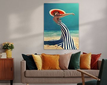 Supermodel op het strand van Franka Poulain
