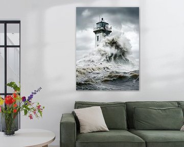 Turm im tobenden Sturmmeer