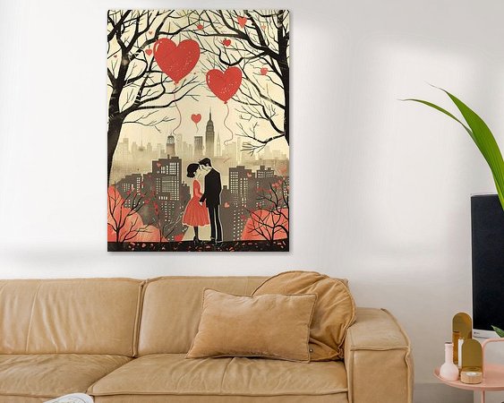 Voorbeeld van het werk in een kamer