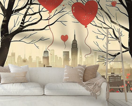 Voorbeeld van het werk in een kamer