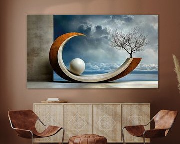 Floating harmony in cosmic balance by Klaus Tesching - Art-AI