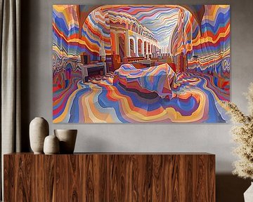 Minimalistische slaapkamer met Mondriaan-invloeden van Art & Soul Creations