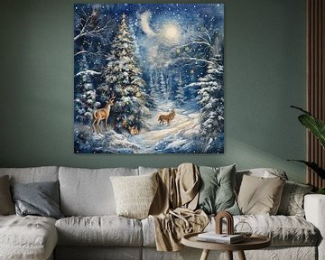 Winter wonderland kerst kunst van Mel Digital Art