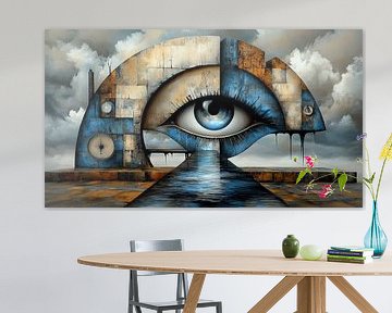 Het alziende oog van de horizon van Klaus Tesching - Art-AI