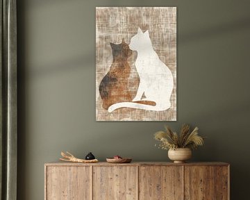 Kattenportret Schilderij | Echoes of Feline Grace van Modern Collection