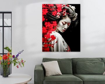 Bloemenmagie van stilte van Klaus Tesching - Art-AI